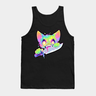 Electronic Music DJ EDM Rave Zombie Cat Festival Tank Top